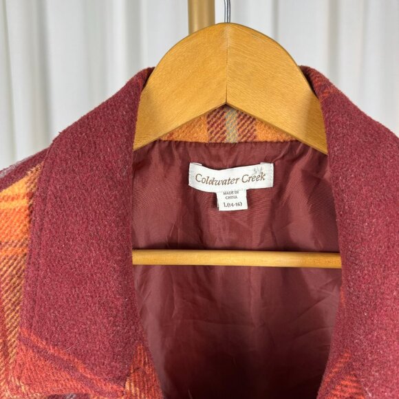 Vintage Plaid Wool-Blend Shirt Jacket by Coldwater Creek sz Large (14/16) - Picture 3 of 11